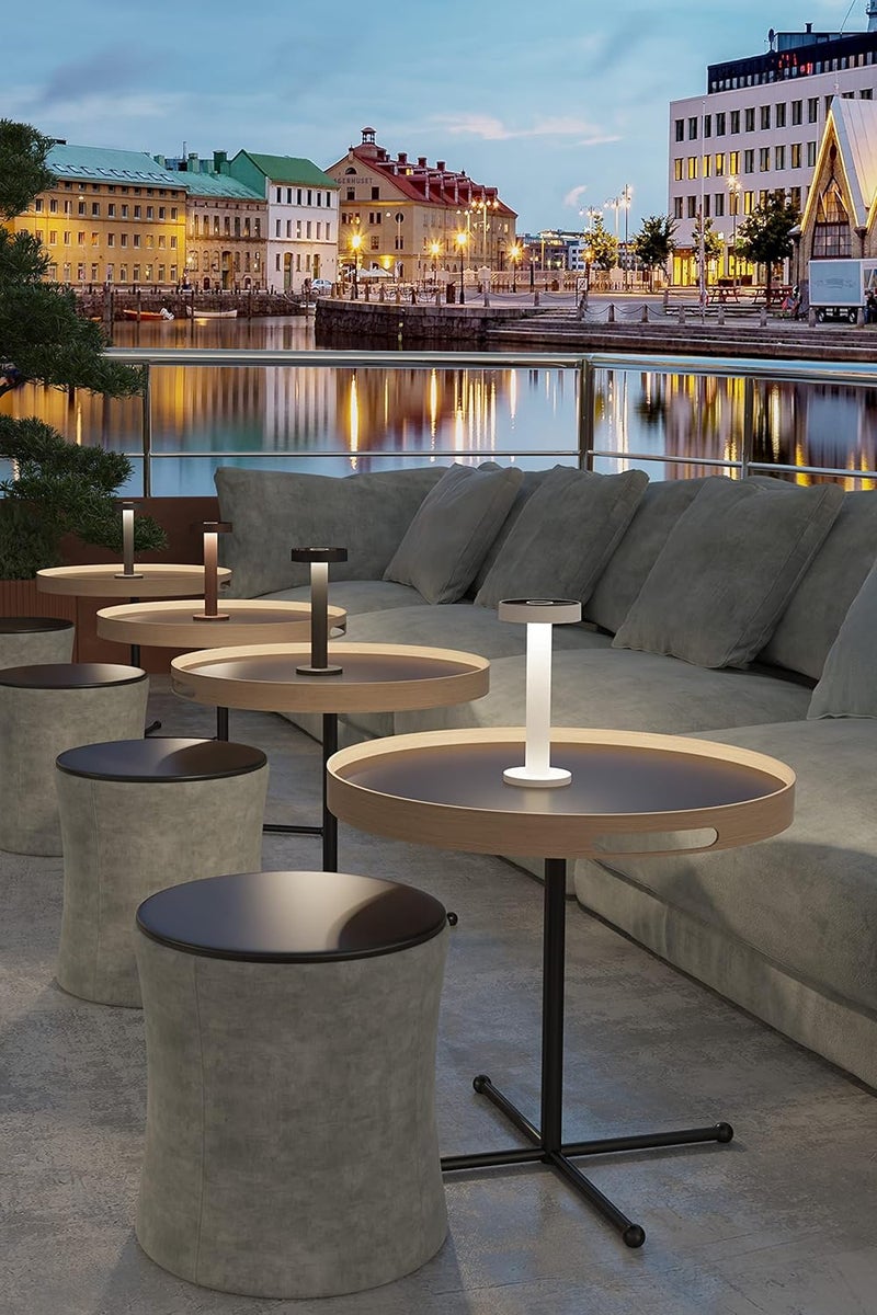 Sompex Boro Rechargeable Table Lamp, Matte Finish | 2 warm white light colours | Stepless touch dimmer | IP65 (water-resistant) | Suitable for indoors and outdoors | Aluminium | (H 20 cm) - Rust - Image 2